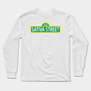 420 Sativa Street Sign Logo Long Sleeve T-Shirt